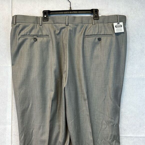 NWT ROUNDTREE & YORKE Dress Pants Men's 50x30 Big Man Gray High Rise Flat Front - Picture 8 of 12
